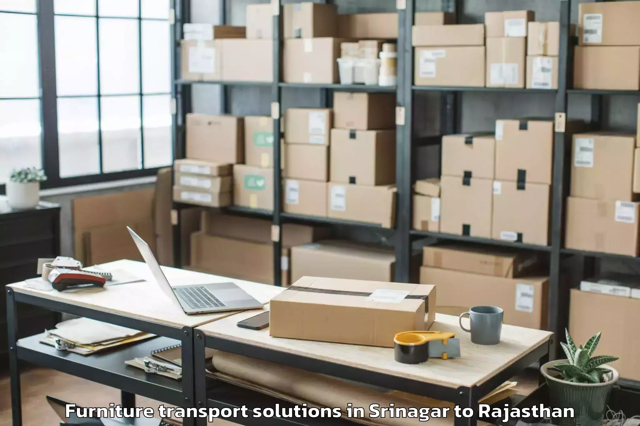 Book Srinagar to Aklera Furniture Transport Solutions Online